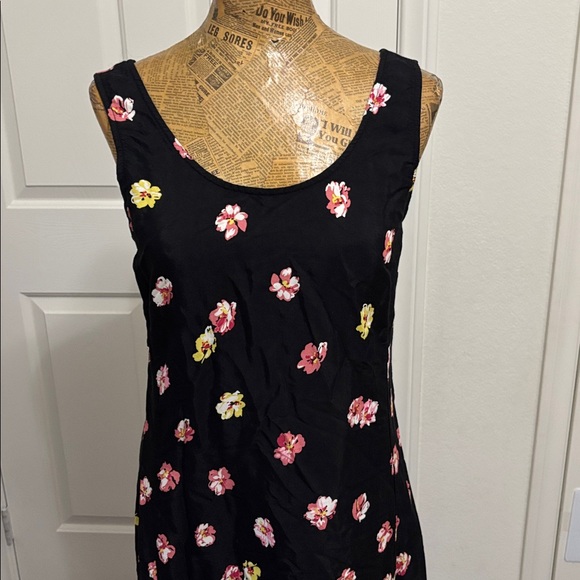 Express dress maxi 3/4 floral rayon MADE IN USA Vintage boho spring summer chic - Picture 2 of 7